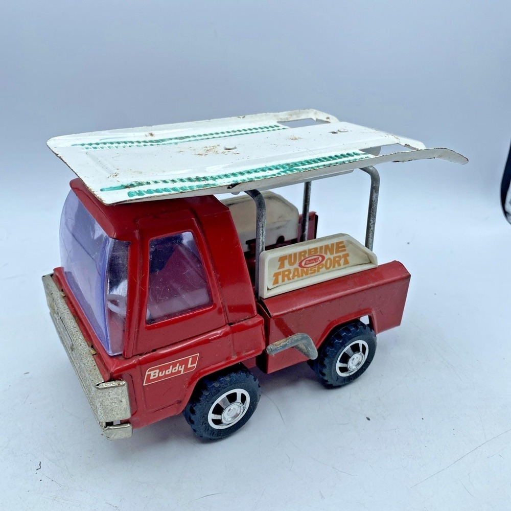 Vintage Buddy L Turbine Transport Red Toy Truck‎ Pressed Steel Roof 1970s
